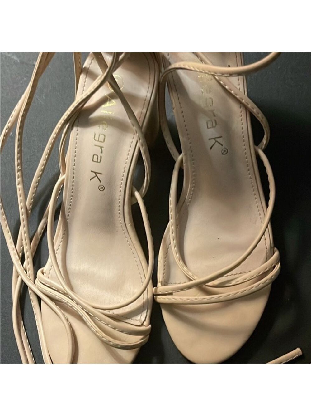 Allegra K Women's Beige Strappy Heels